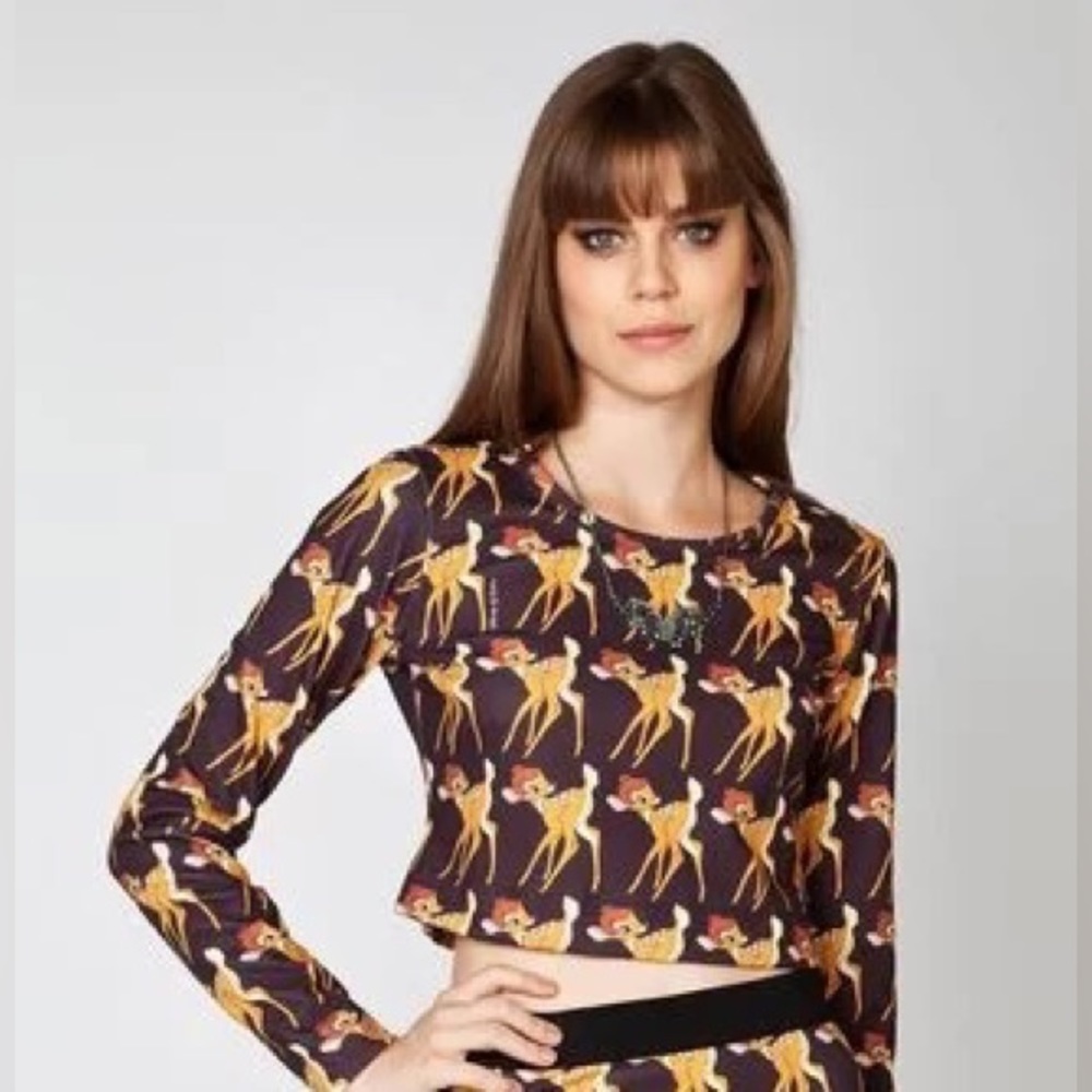 Disney X Colcci RARE Bambi long sleeved crop top